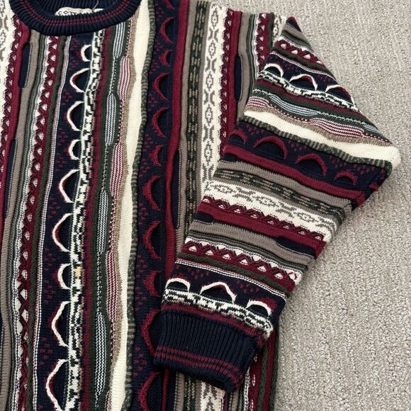 VTG 90's Cotton Traders 3D Textured Knit Coogi Style Pullover Sweater Size L - Picture 7 of 7